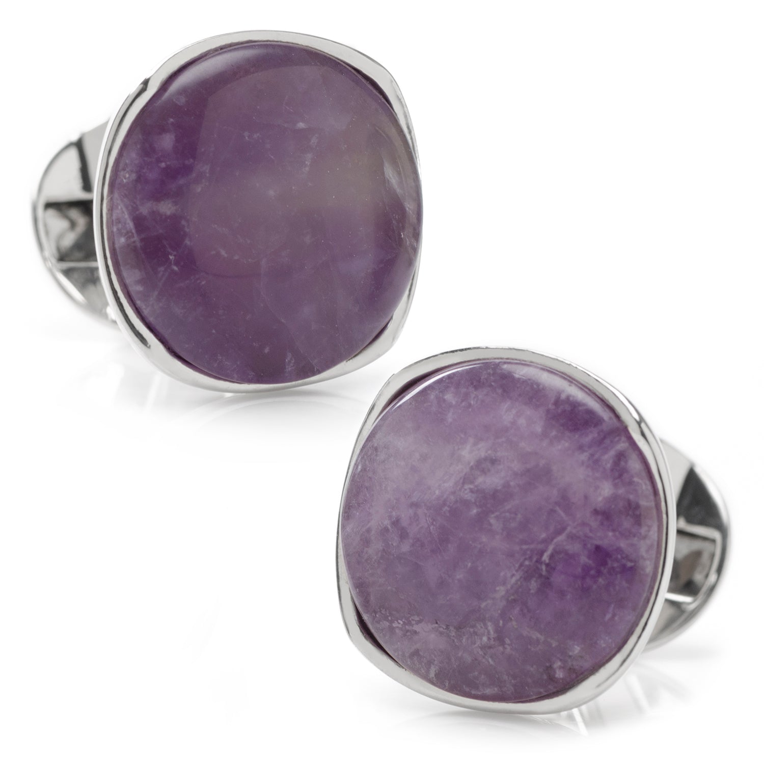 Sterling Silver Classic Formal Amethyst Cufflinks
 Image 1