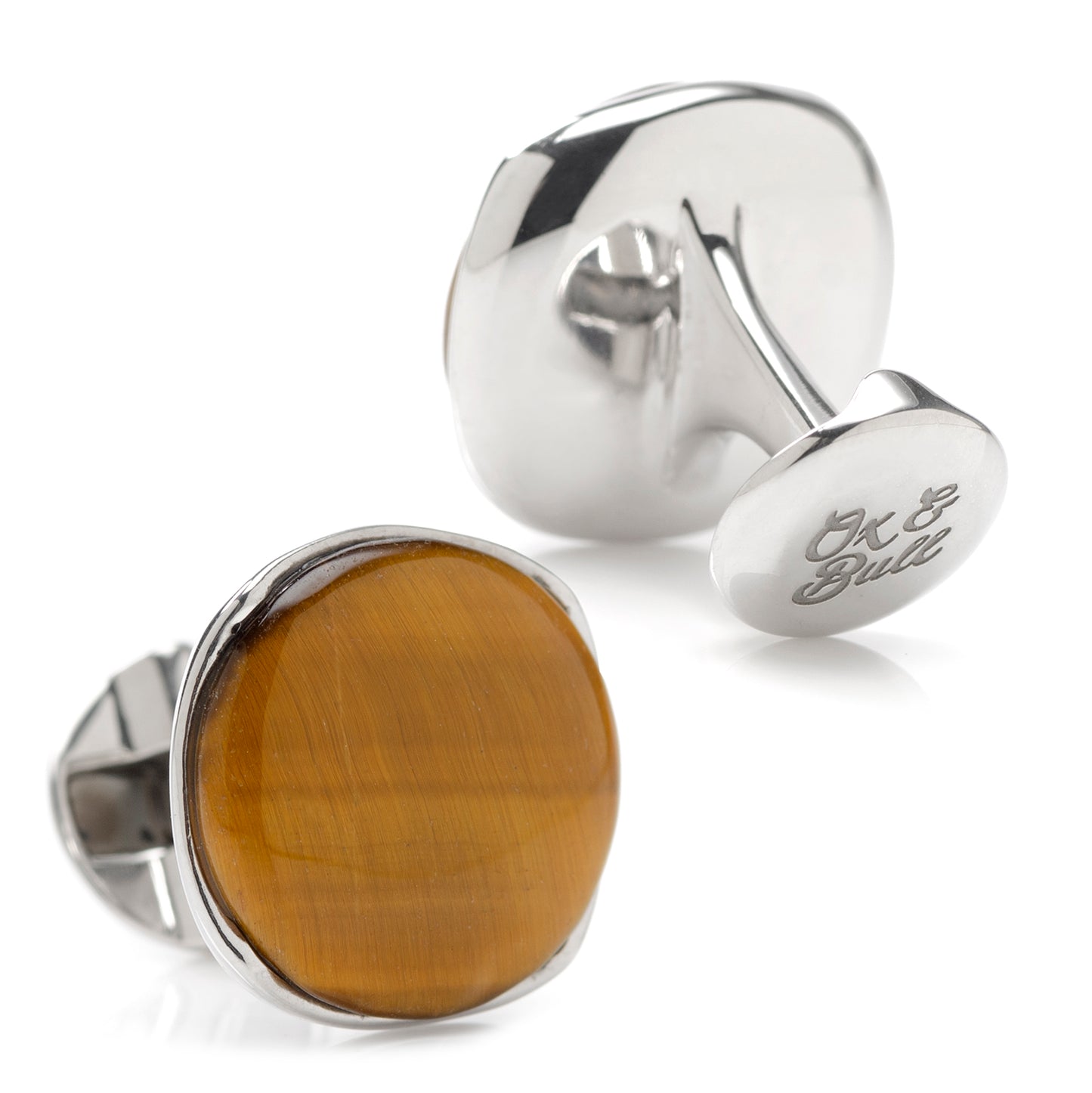 Sterling Silver Classic Formal Tigers Eye Cufflinks Image 2