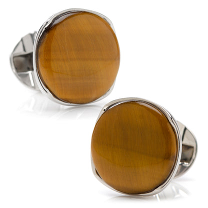 Sterling Silver Classic Formal Tigers Eye Cufflinks Image 1