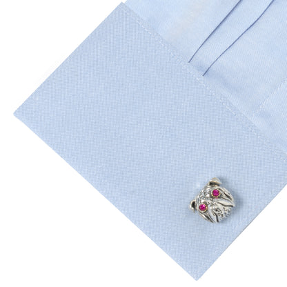 Sterling Silver with 14k Gold Vermeil Accent English Bulldog Cufflinks  Image 4