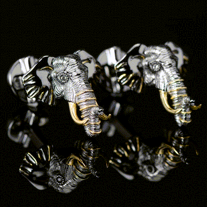Sterling Silver and 14K Gold Vermeil Elephant Cufflinks Video