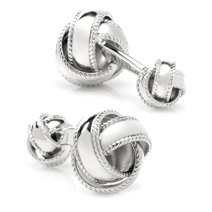 Sterling Silver Braided Knot Cufflinks Image 2