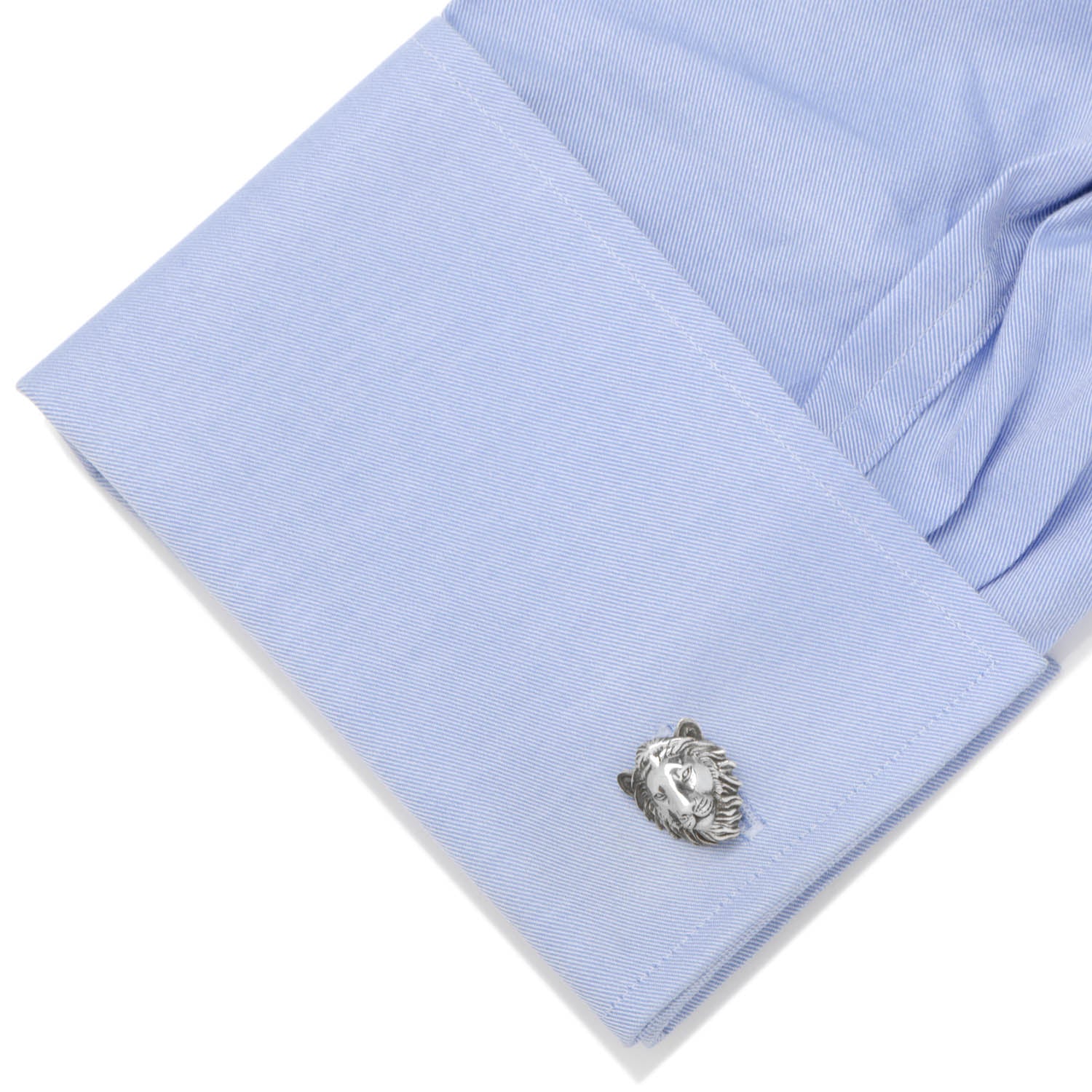 Sterling Silver Lion Head Cufflinks Image 3