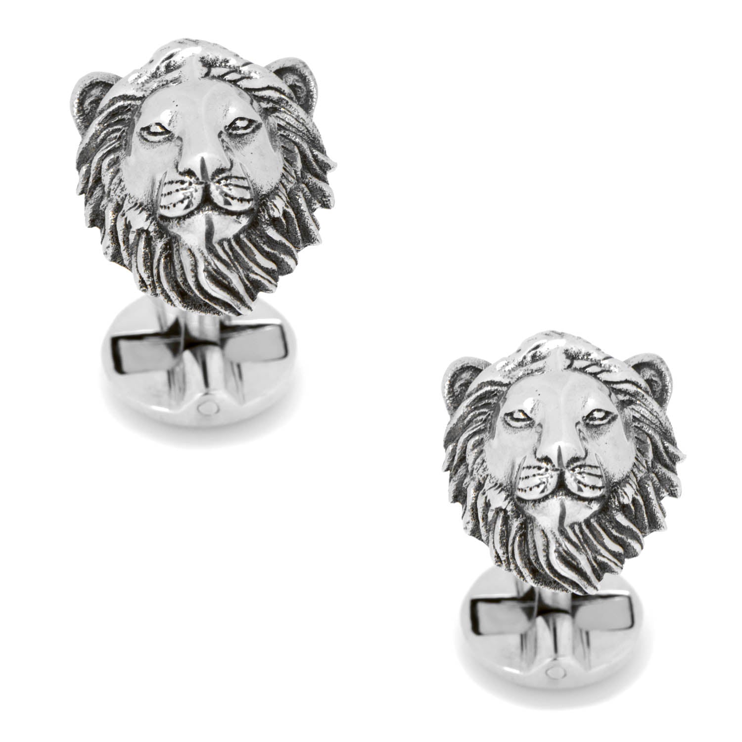 Sterling Silver Lion Head Cufflinks Image 1