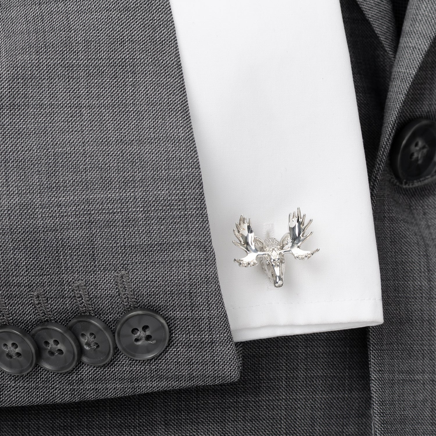 Antique Sterling Silver Moose Cufflinks Image 2