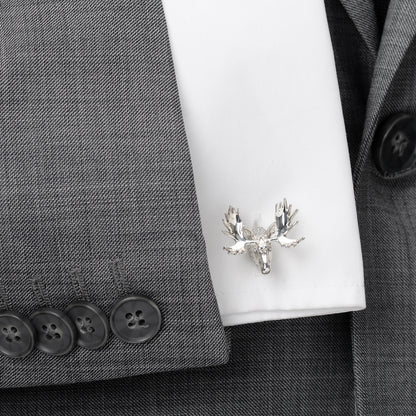 Antique Sterling Silver Moose Cufflinks Image 2