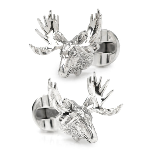 Antique Sterling Silver Moose Cufflinks Image 1