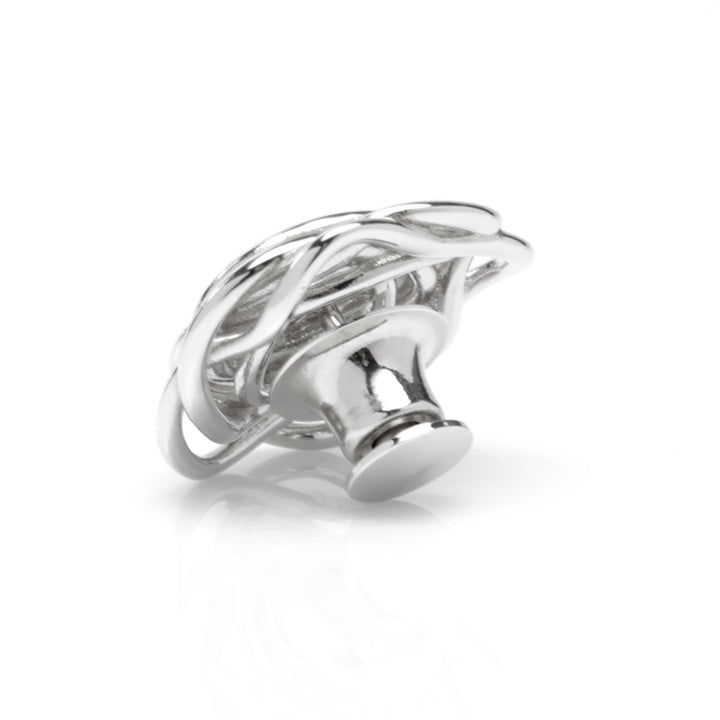 Sterling Silver Rhodium Plated Rose Lapel Pin
 Image 2
