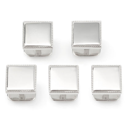 Ox and Bull - Sterling Silver Rope Square Studs  Image 1