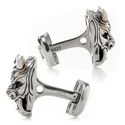 Samurai Mask Cufflinks Image 3