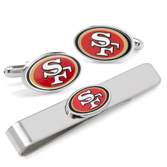 San Francisco 49er's Cufflinks and Tie Bar Gift Set Image 1