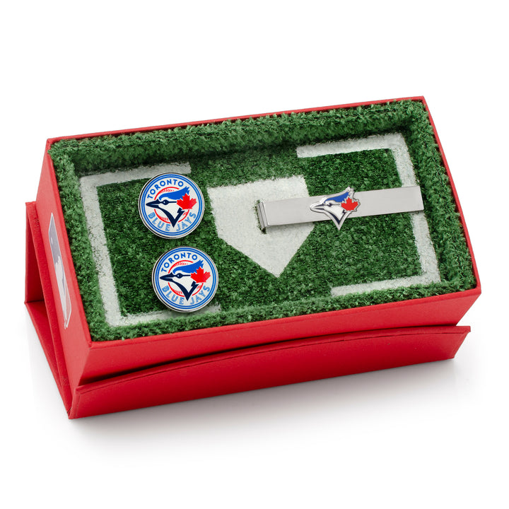Toronto Blue Jays Cufflinks and Tie Bar Gift Set Image 2