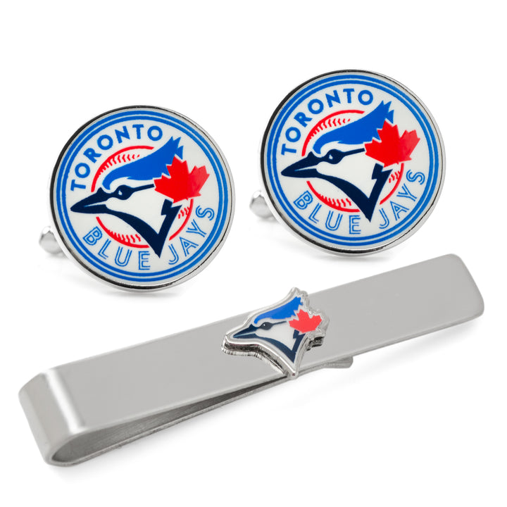 Toronto Blue Jays Cufflinks and Tie Bar Gift Set Image 1