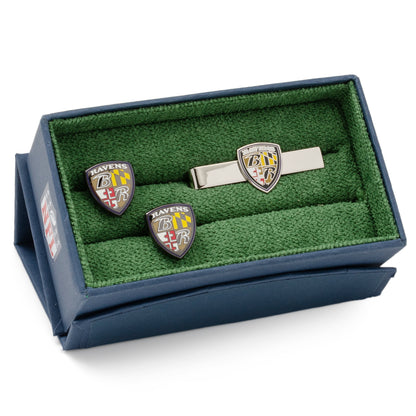 Baltimore Ravens Shield Cufflinks and Tie Bar Gift Set Image 2