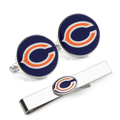 Chicago Bears Cufflinks and Tie Bar Gift Set Image 1