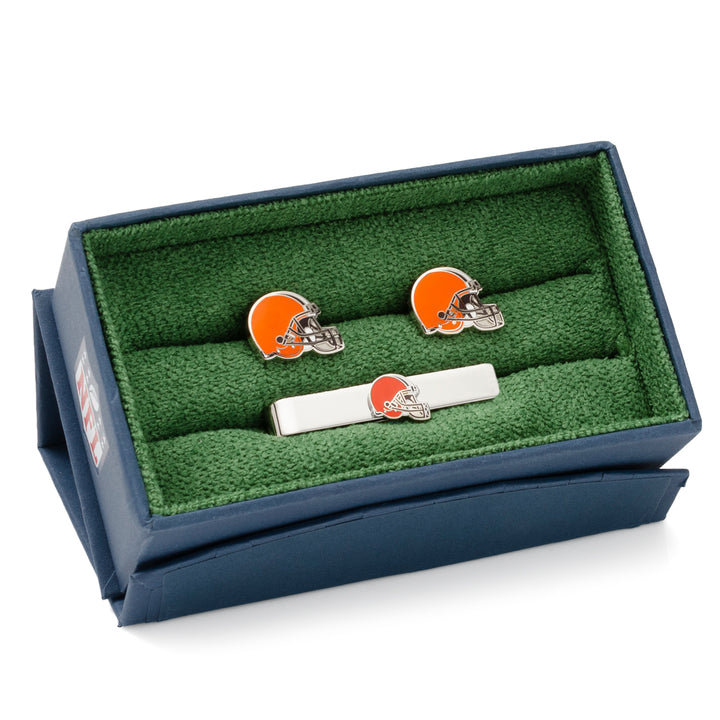 Cleveland Browns Cufflinks and Tie Bar Gift Set Image 2