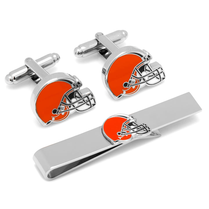 Cleveland Browns Cufflinks and Tie Bar Gift Set Image 1