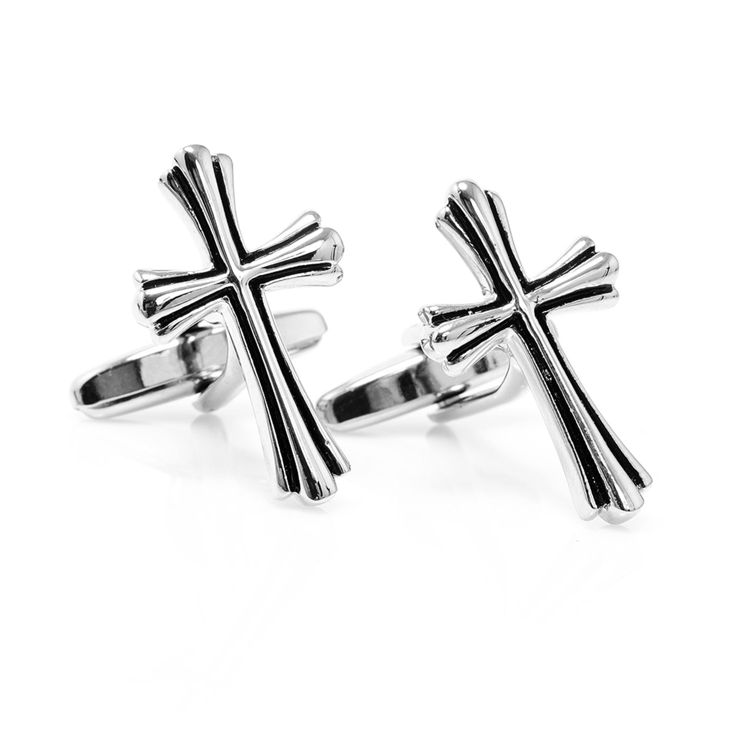 Silver Cross Cufflinks Image 2