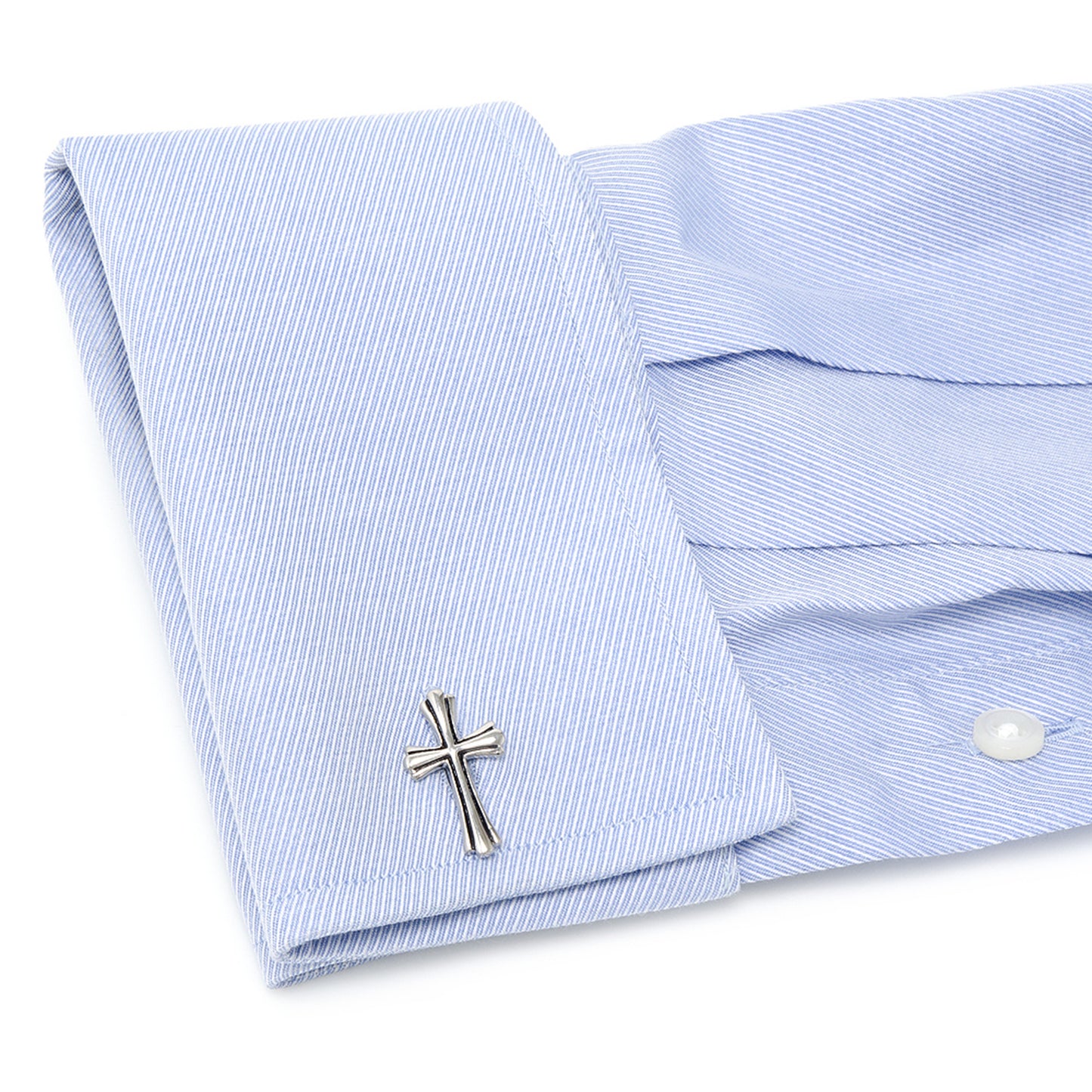 Silver Cross Cufflinks Image 4