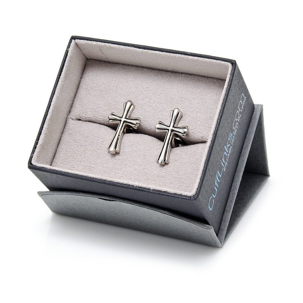 Silver Cross Cufflinks Image 5