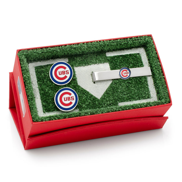 Chicago Cubs Cufflinks and Tie Bar Gift Set Image 2