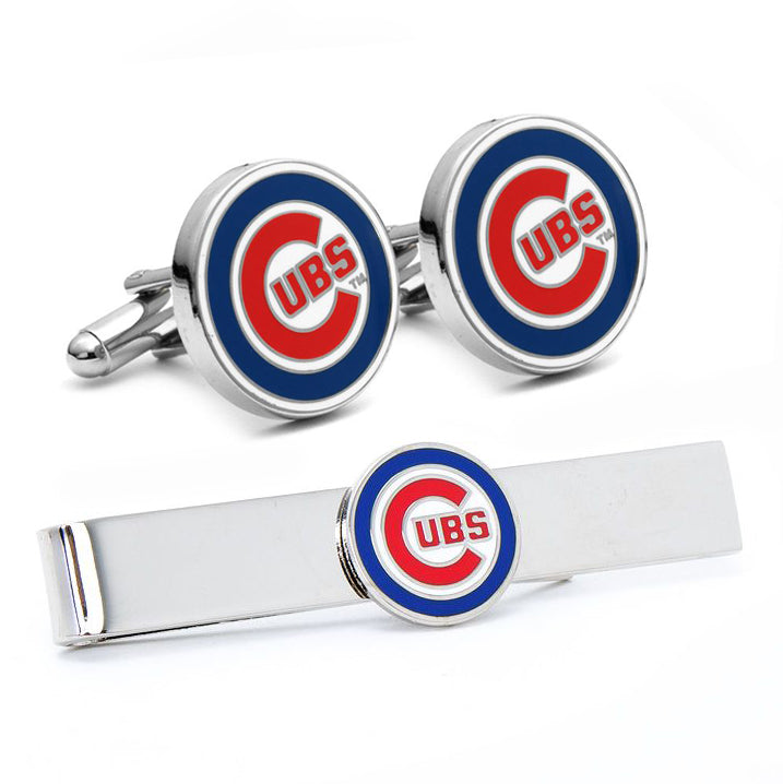 Chicago Cubs Cufflinks and Tie Bar Gift Set Image 1