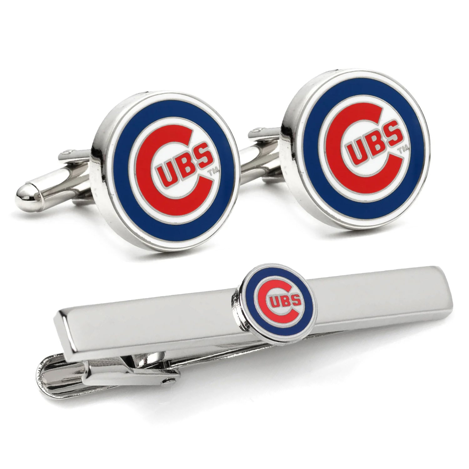 MLB Chicago Cubs Cufflinks and Tie Clip Gift Set Image 1
