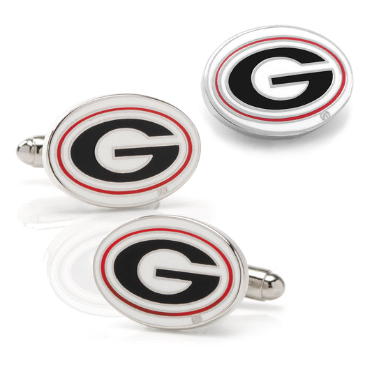 University of Georgia Bulldog Cufflinks and Lapel Pin Gift Set Image 1