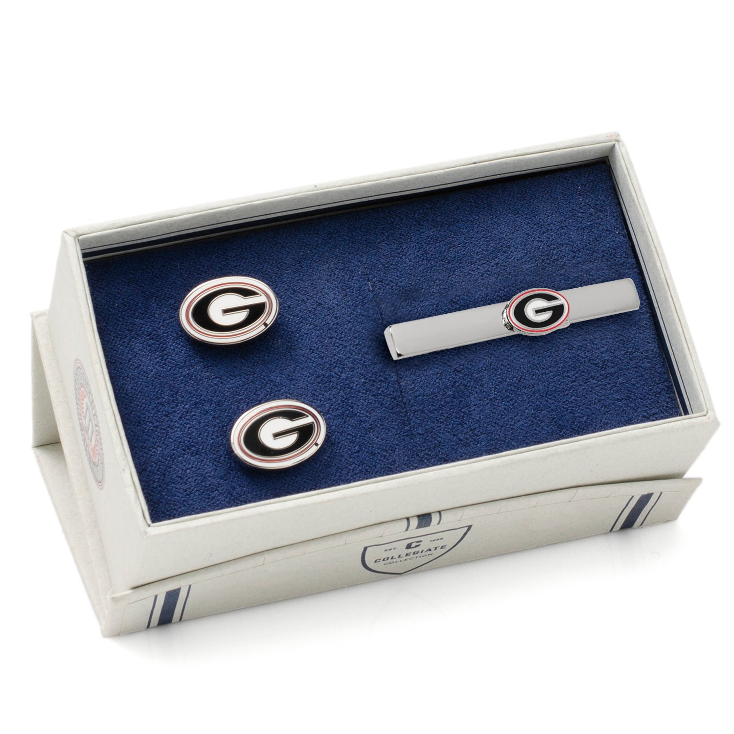 NCAA University of Georgia Bulldogs Cufflink and Tie Clip Gift Set Image 2