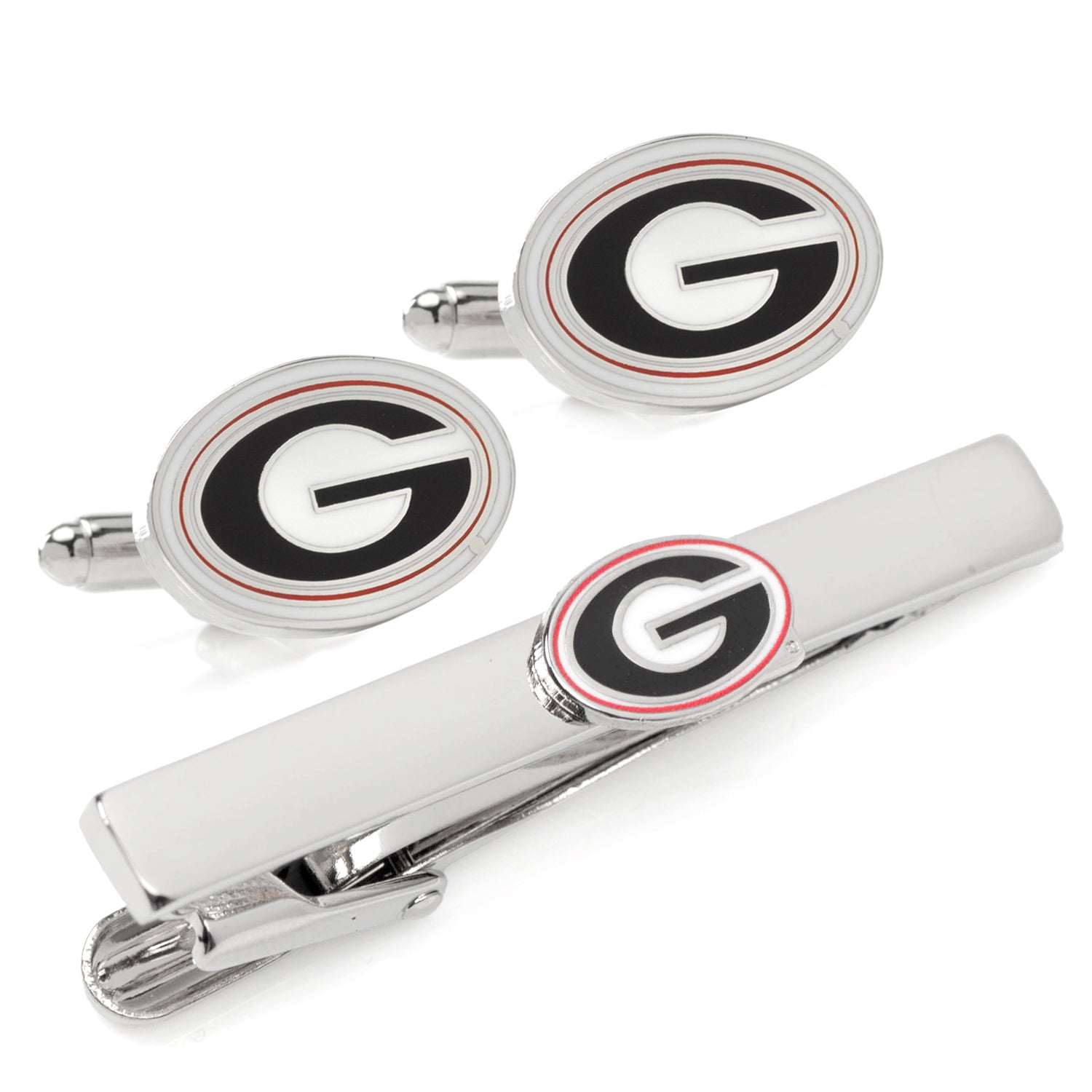 NCAA University of Georgia Bulldogs Cufflink and Tie Clip Gift Set Image 1