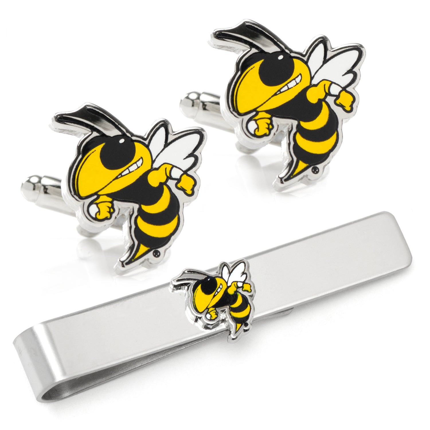 Georgia Tech Yellow Jackets Cufflinks and Tie Bar Gift Set Image 1