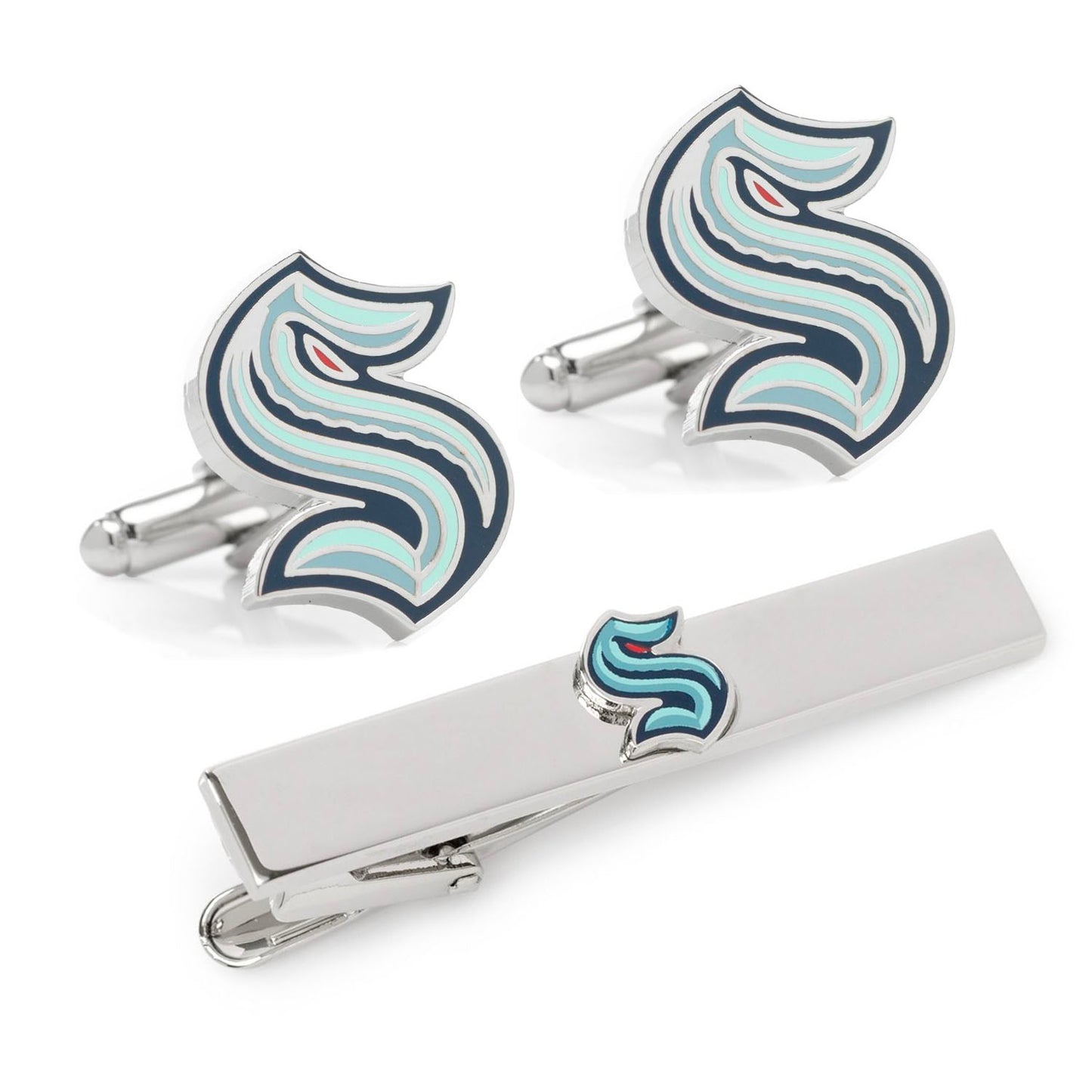 Seattle Kraken Cufflinks & Tie Clip Gift Set Image 1