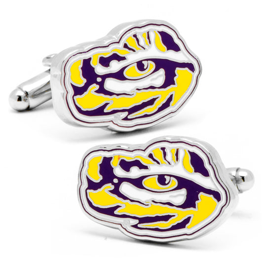 LSU Tiger's Eye Cufflinks Image 1