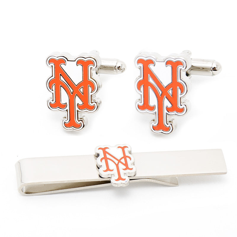 New York Mets Cufflinks and Tie Bar Gift Set Image 1