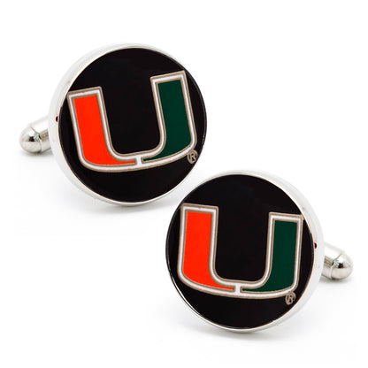 Miami Hurricanes Cufflinks and Tie Bar Gift Set Image 3