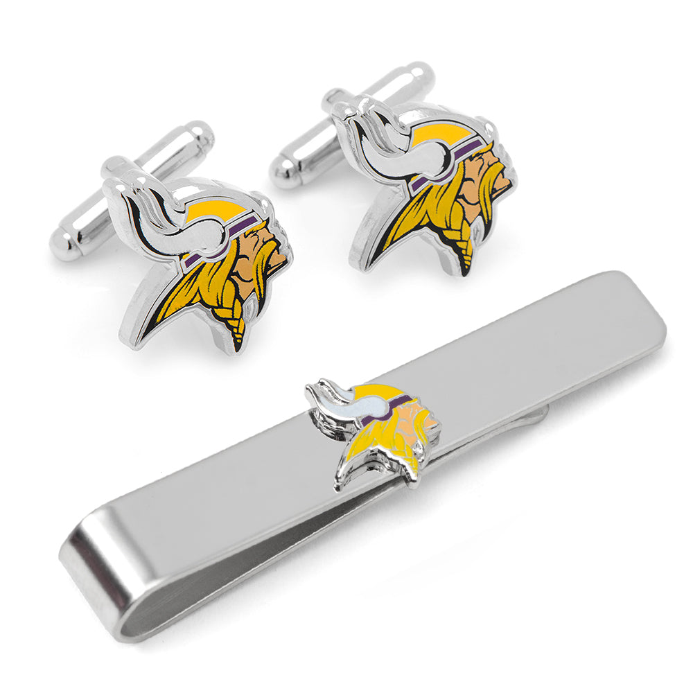 NFL Minnesota Vikings Cufflinks and Tie Clip Gift Set Image 1
