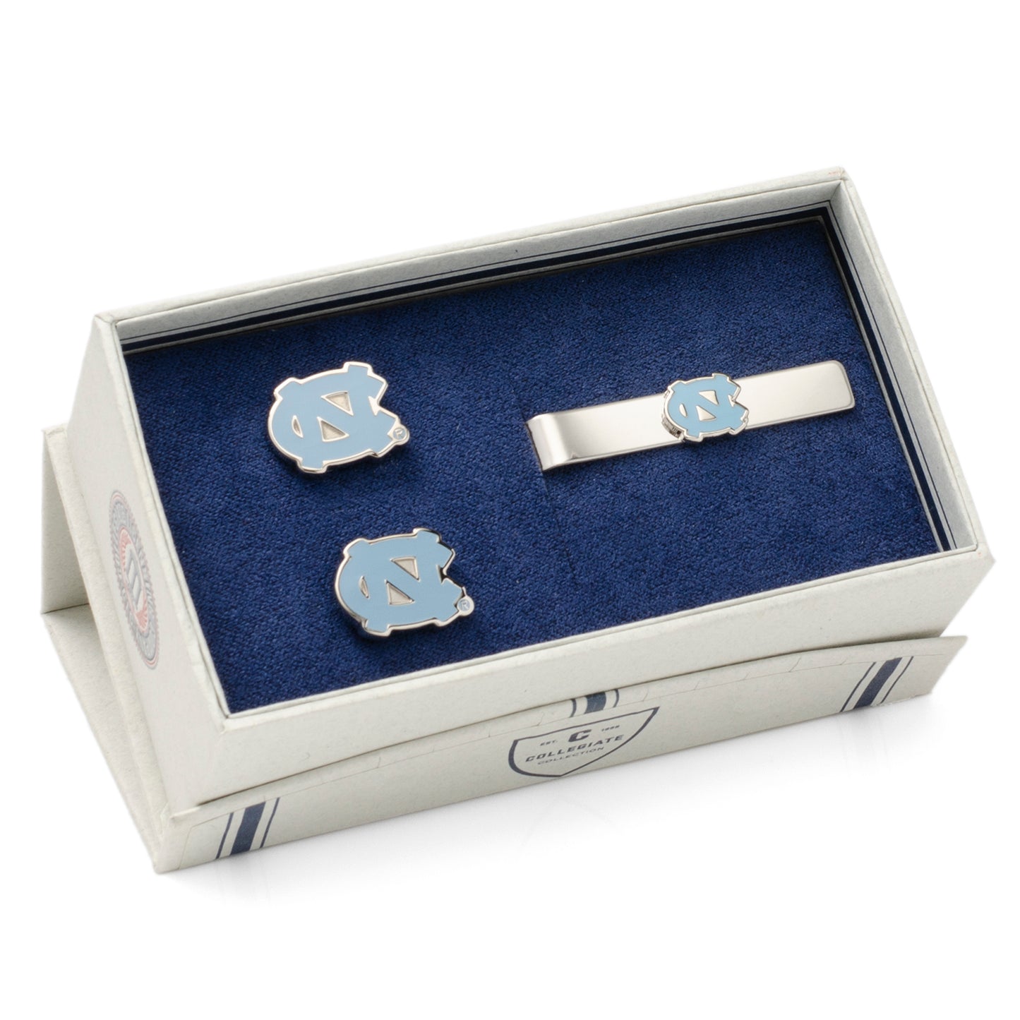 North Carolina Tar Heels Cufflinks and Tie Bar Gift Set Image 2