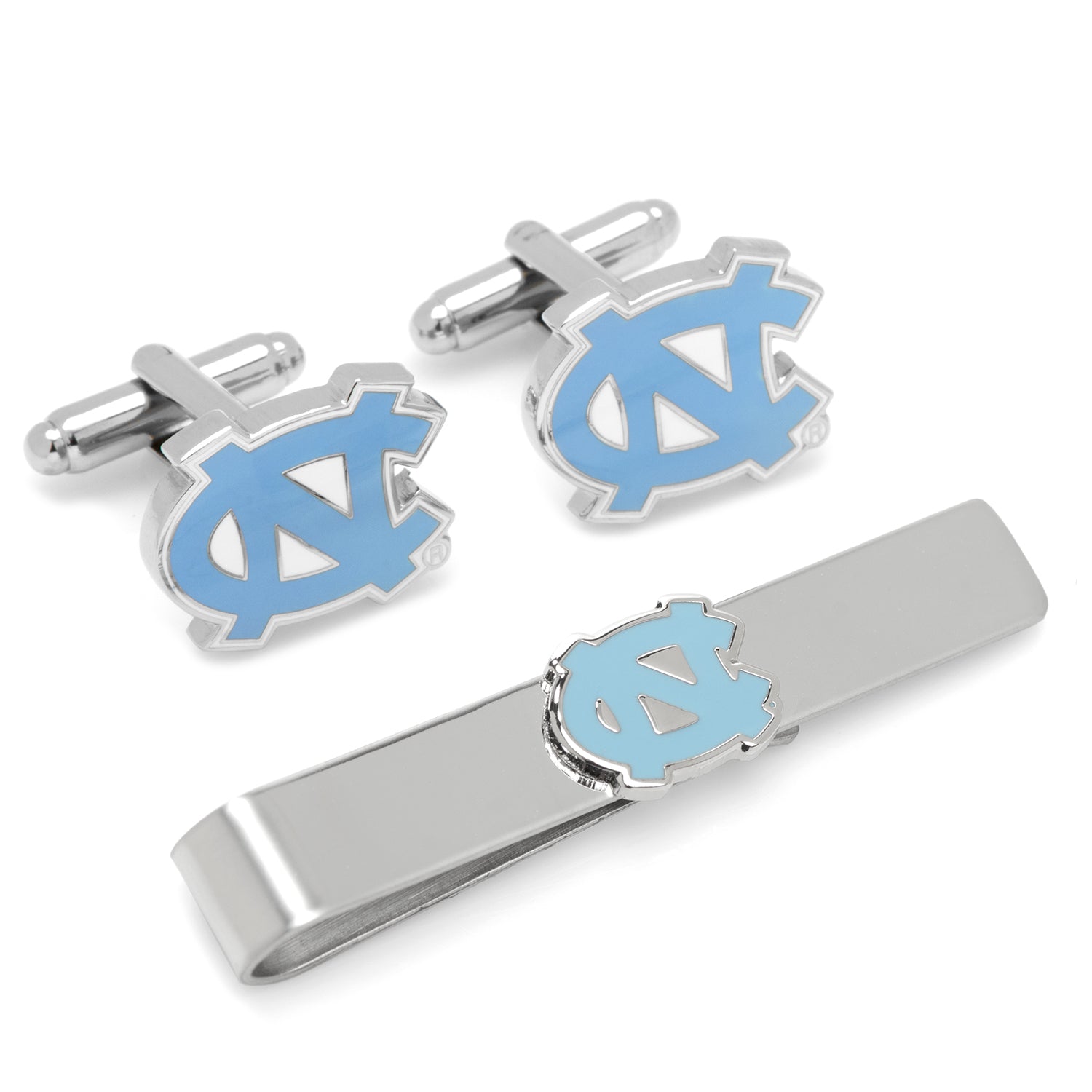 North Carolina Tar Heels Cufflinks and Tie Bar Gift Set Image 1