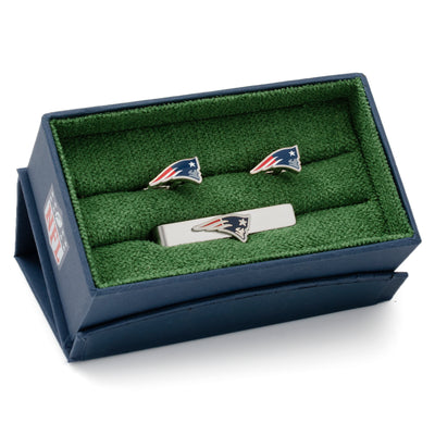 NFL New England Patriots Cufflinks and Tie Clip Gift Set Image 2