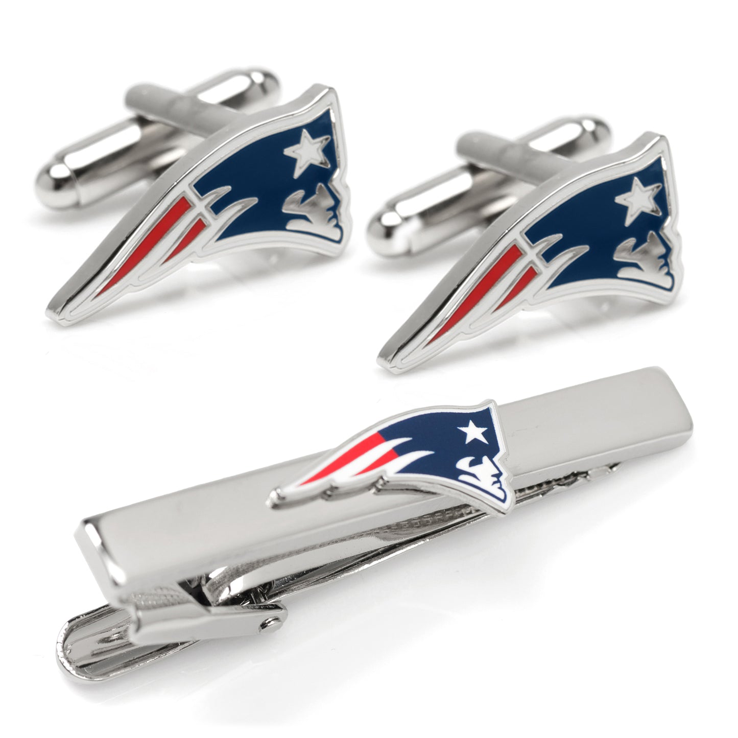 NFL New England Patriots Cufflinks and Tie Clip Gift Set Image 1