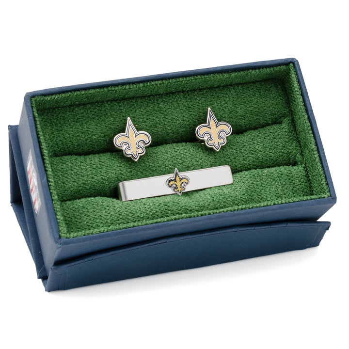 New Orleans Saints Cufflinks and Tie Bar Gift Set Image 2