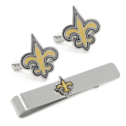 New Orleans Saints Cufflinks and Tie Bar Gift Set Image 1