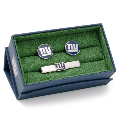 New York Giants Cufflinks and Tie Bar Gift Set Image 2