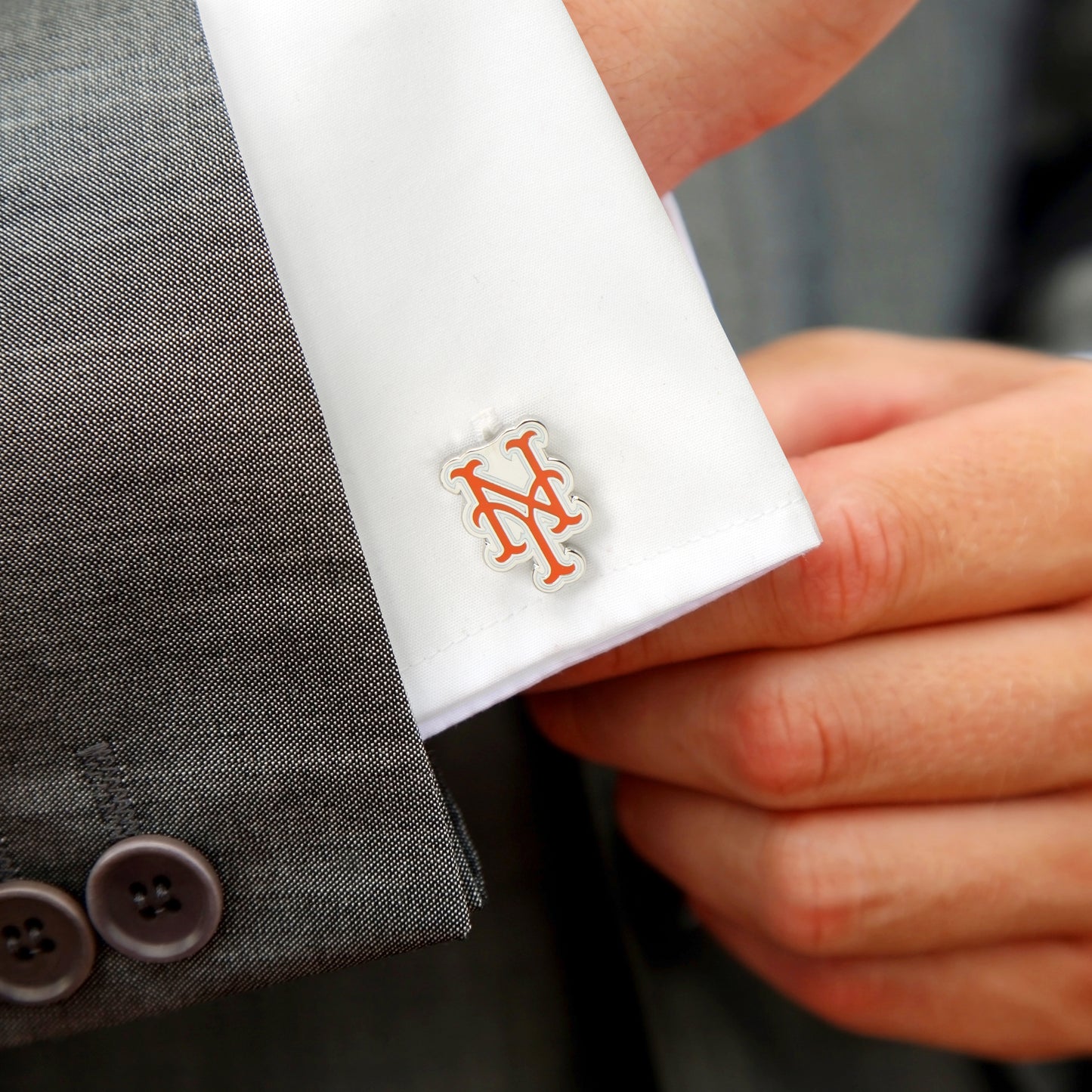 Silver New York Mets Cufflinks Image 2