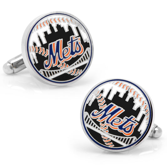 New York Mets Baseball Cufflinks Image 1