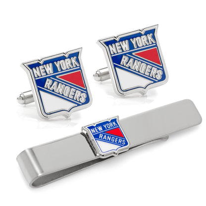 New York Rangers Cufflinks & Tie Bar Gift Set Image 1