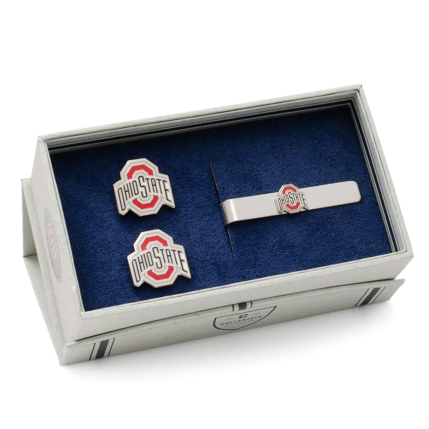 Ohio State University Buckeyes Cufflinks and Tie Bar Gift Set Image 2