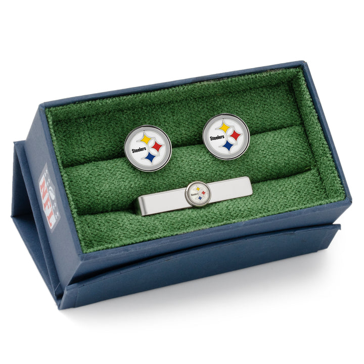 Pittsburgh Steelers Cufflinks and Tie Bar Gift Set Image 2