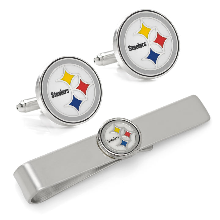 Pittsburgh Steelers Cufflinks and Tie Bar Gift Set Image 1