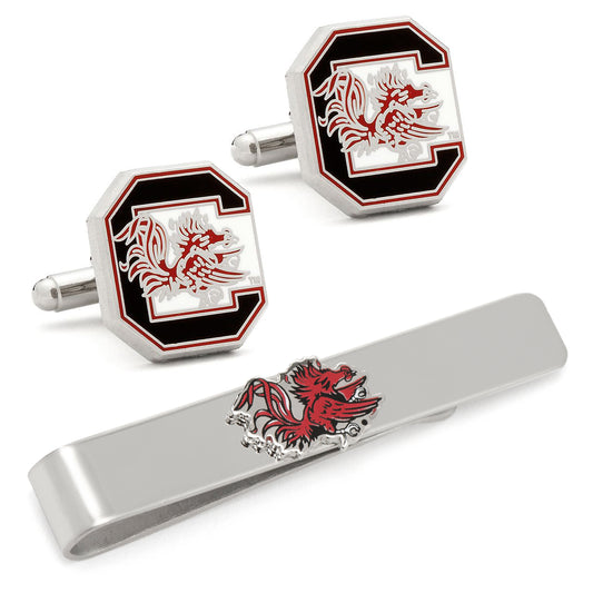 South Carolina Gamecocks Cufflinks and Tie Bar Gift Set Image 1